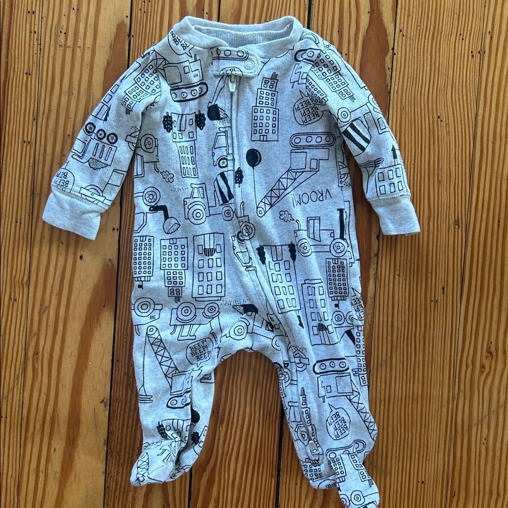 Carter's Gray Construction Print One Piece